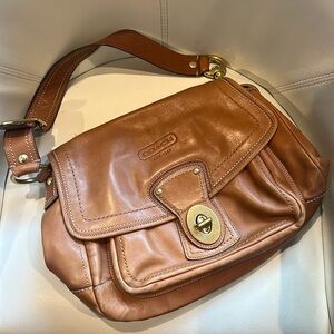 Cognac brown leather Coach purse